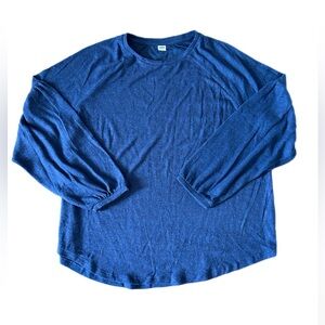 2 for $10 ⭐️ Woman’s Balloon Sleeve super soft Blue Long Sleeve Blouse woman XL